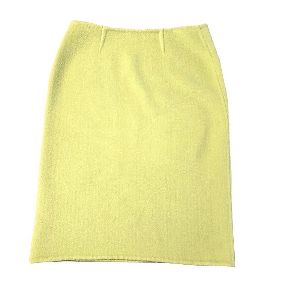 Ports 1961 Size 2 Womens Light Yellow Wool Skirt - Picture 4 of 7